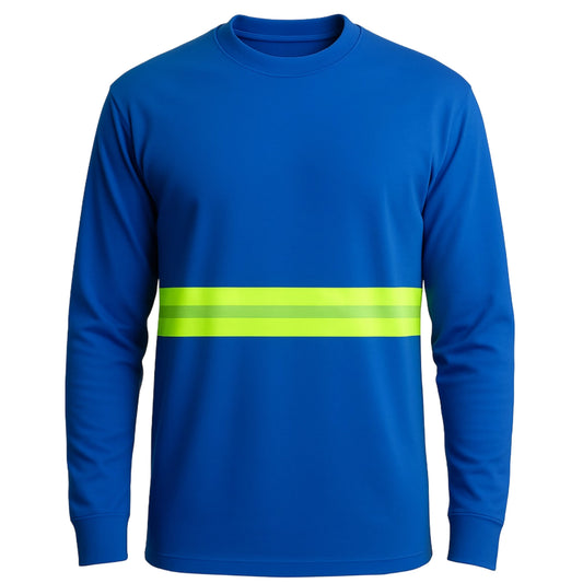 Camisa manga longa com faixa refletiva verde