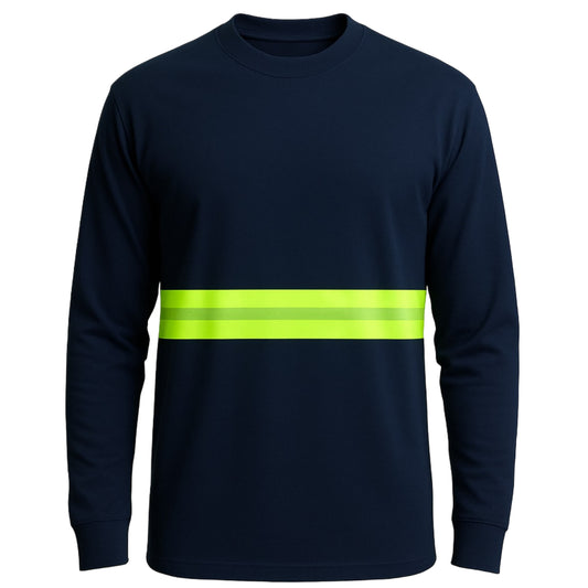 Camisa manga longa com faixa refletiva verde